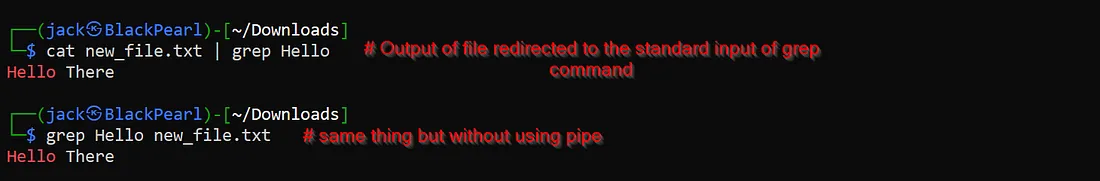 Pipe command output